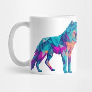 Geometeric Low Poly 3D Wolf Mug